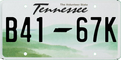 TN license plate B4167K
