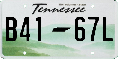 TN license plate B4167L