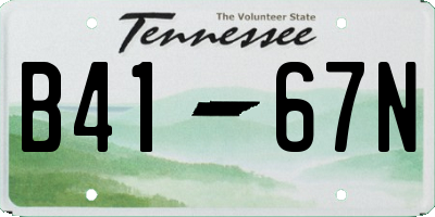 TN license plate B4167N