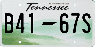 TN license plate B4167S