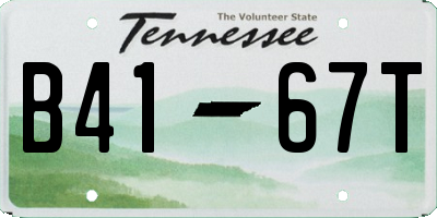 TN license plate B4167T