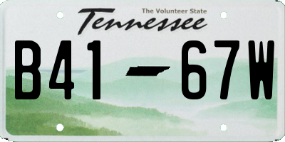 TN license plate B4167W