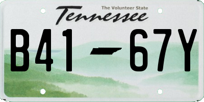 TN license plate B4167Y