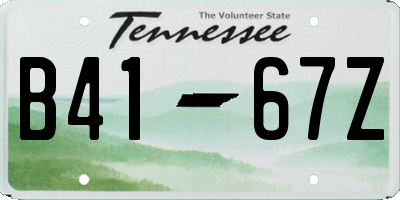 TN license plate B4167Z