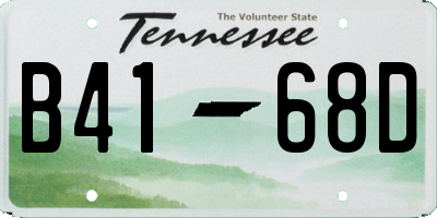 TN license plate B4168D