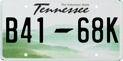 TN license plate B4168K