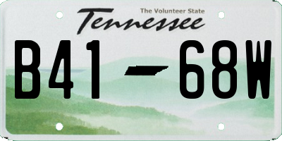 TN license plate B4168W
