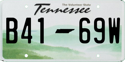 TN license plate B4169W