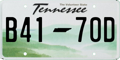 TN license plate B4170D
