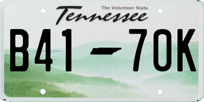 TN license plate B4170K