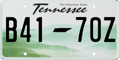 TN license plate B4170Z