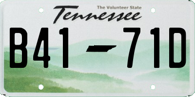 TN license plate B4171D