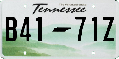 TN license plate B4171Z