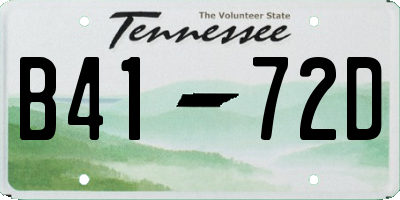 TN license plate B4172D