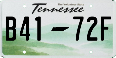 TN license plate B4172F