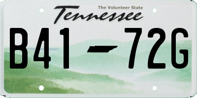 TN license plate B4172G
