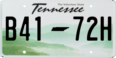 TN license plate B4172H