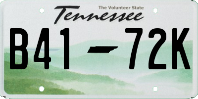 TN license plate B4172K