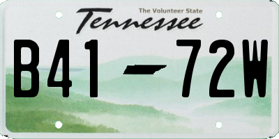 TN license plate B4172W