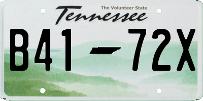 TN license plate B4172X