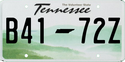 TN license plate B4172Z
