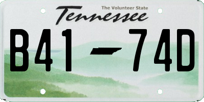 TN license plate B4174D
