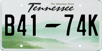 TN license plate B4174K