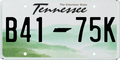 TN license plate B4175K
