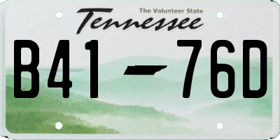 TN license plate B4176D
