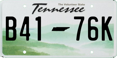 TN license plate B4176K