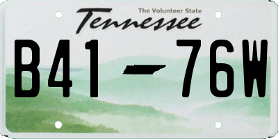 TN license plate B4176W