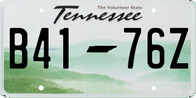 TN license plate B4176Z