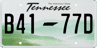 TN license plate B4177D