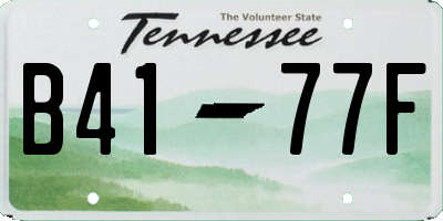 TN license plate B4177F