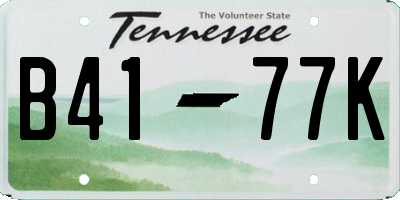 TN license plate B4177K