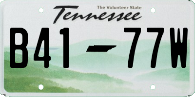 TN license plate B4177W