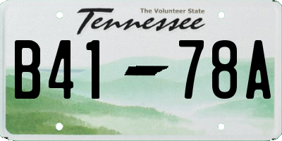 TN license plate B4178A