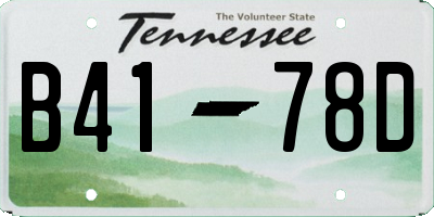 TN license plate B4178D