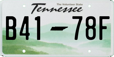 TN license plate B4178F