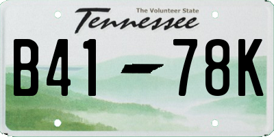 TN license plate B4178K