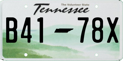 TN license plate B4178X