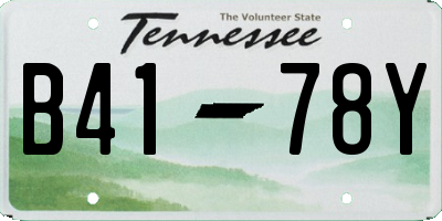 TN license plate B4178Y