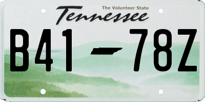 TN license plate B4178Z