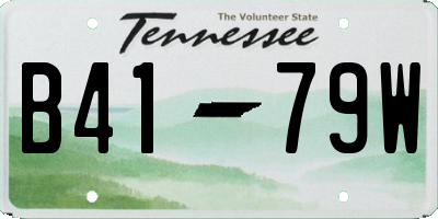 TN license plate B4179W
