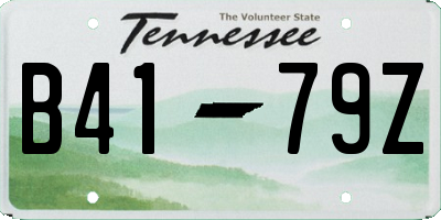 TN license plate B4179Z