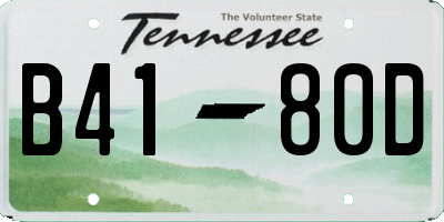 TN license plate B4180D