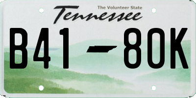 TN license plate B4180K