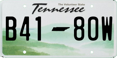 TN license plate B4180W
