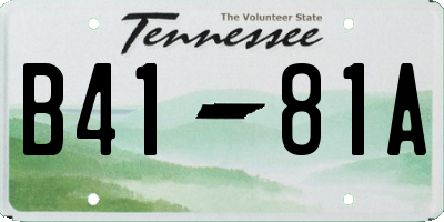 TN license plate B4181A