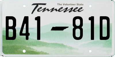 TN license plate B4181D